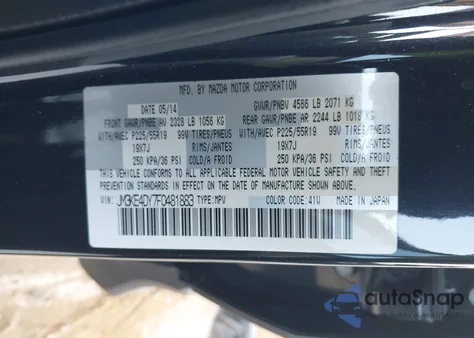 2015 Mazda Cx-5 Grand Touring z USA, uszkodzony, nr VIN JM3KE4DY7F0481883